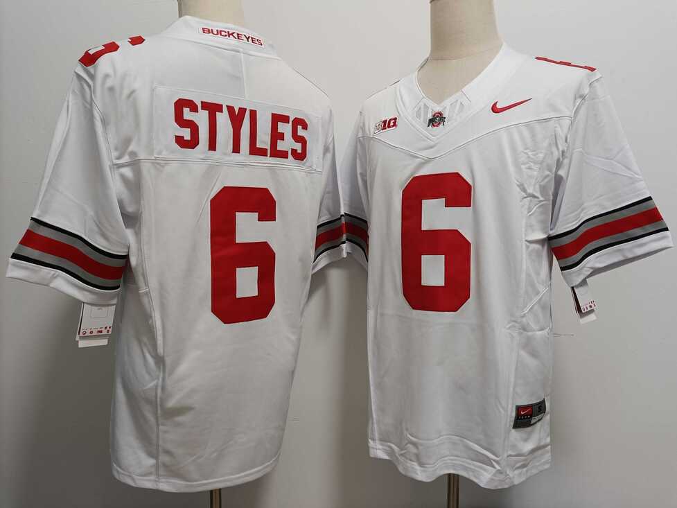 Mens Ohio State Buckeyes #6 Sonny Styles White FUSE College Football Jersey->ohio state buckeyes->NCAA Jersey